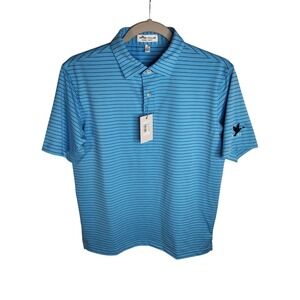 Peter Millar Youth Boys Summer Comfort Golf Performance Polo Shirt Large Striped